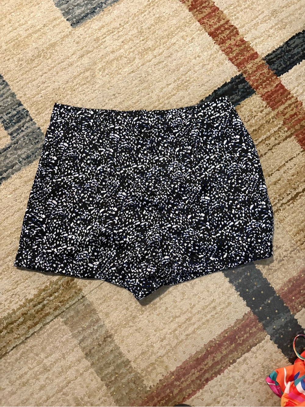 Express Black and White Printed High-Waist Shorts